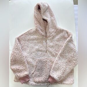 Love Tree Blush Sherpa Hoodie Sweater